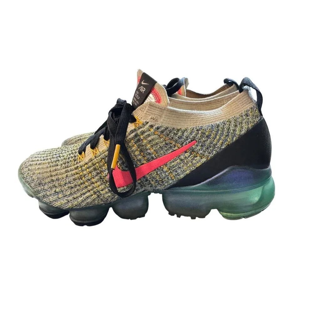Nike Air VaporMax Women's Sz 7 Flyknit 3 White Hyper Turquoise Athletic‎ Shoes